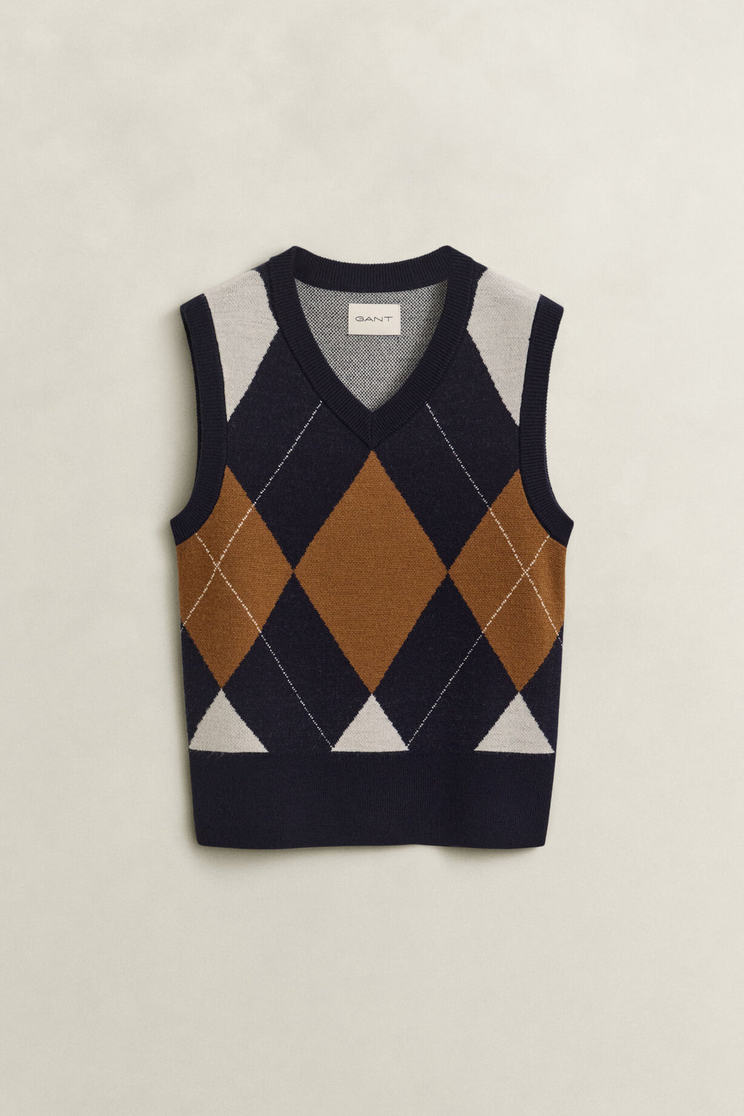 GANT Knitted Wool Argyle Vest/Pulover 4802307