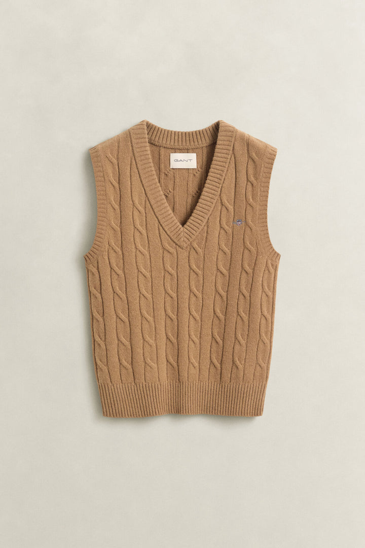 GANT Lambswool Cable Knit Vest/Pulover 4802303