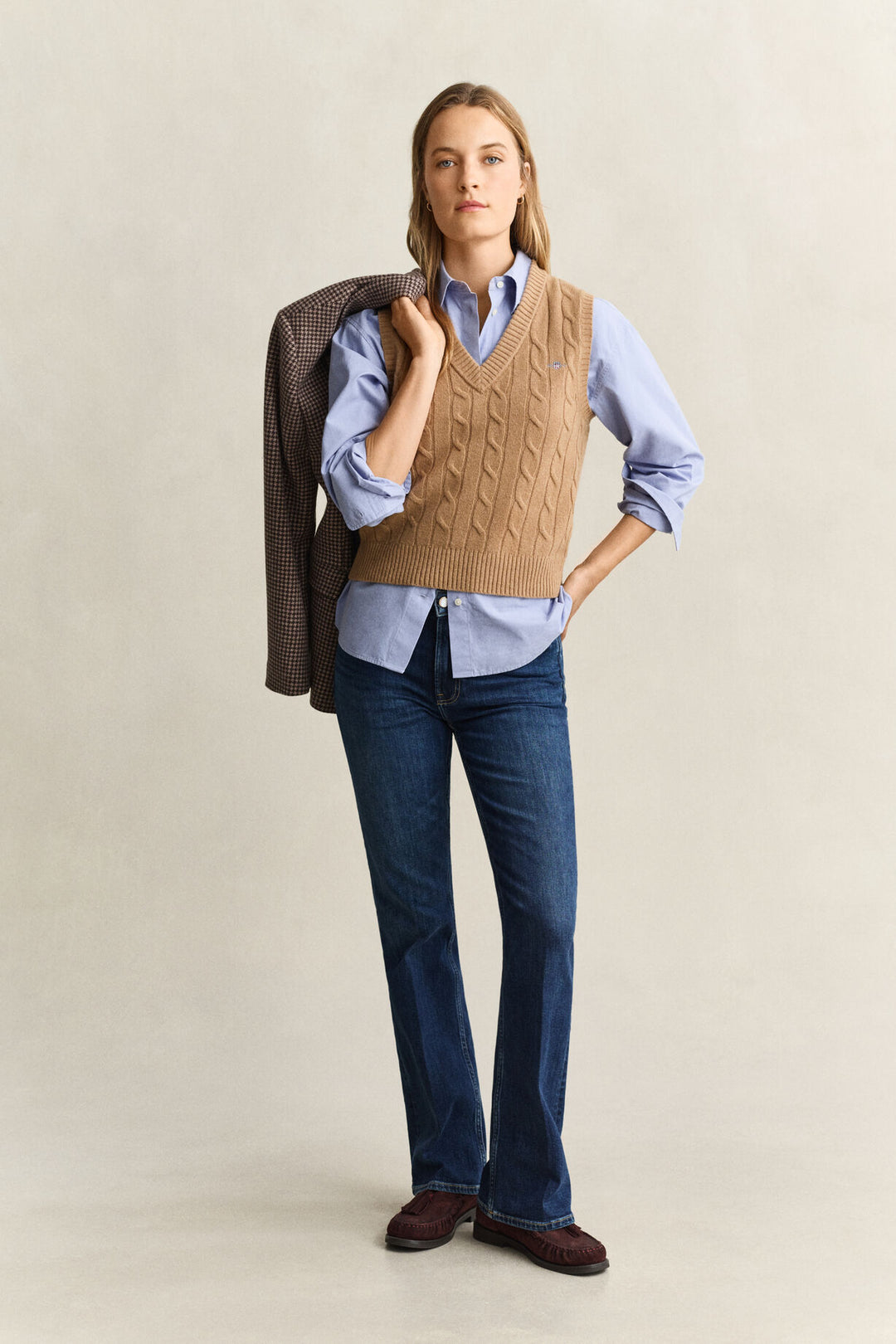 GANT Lambswool Cable Knit Vest/Pulover 4802303