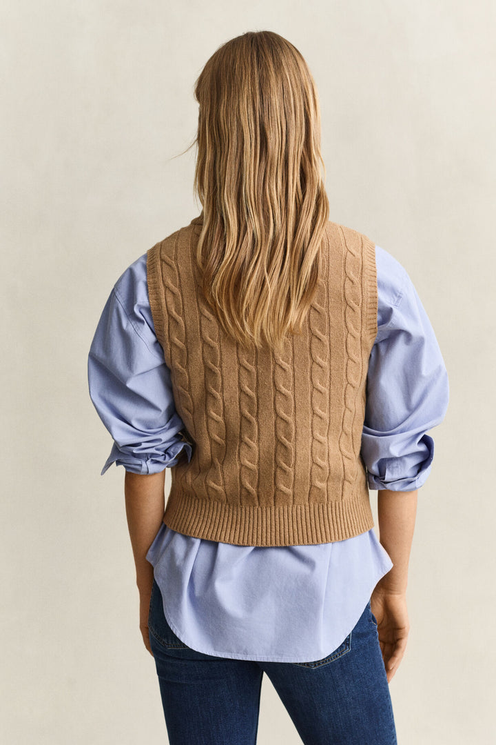 GANT Lambswool Cable Knit Vest/Pulover 4802303