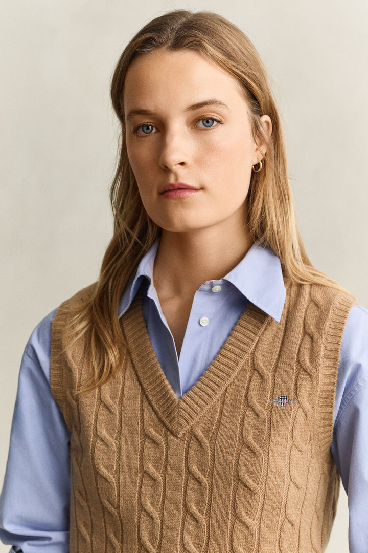 GANT Lambswool Cable Knit Vest/Pulover 4802303