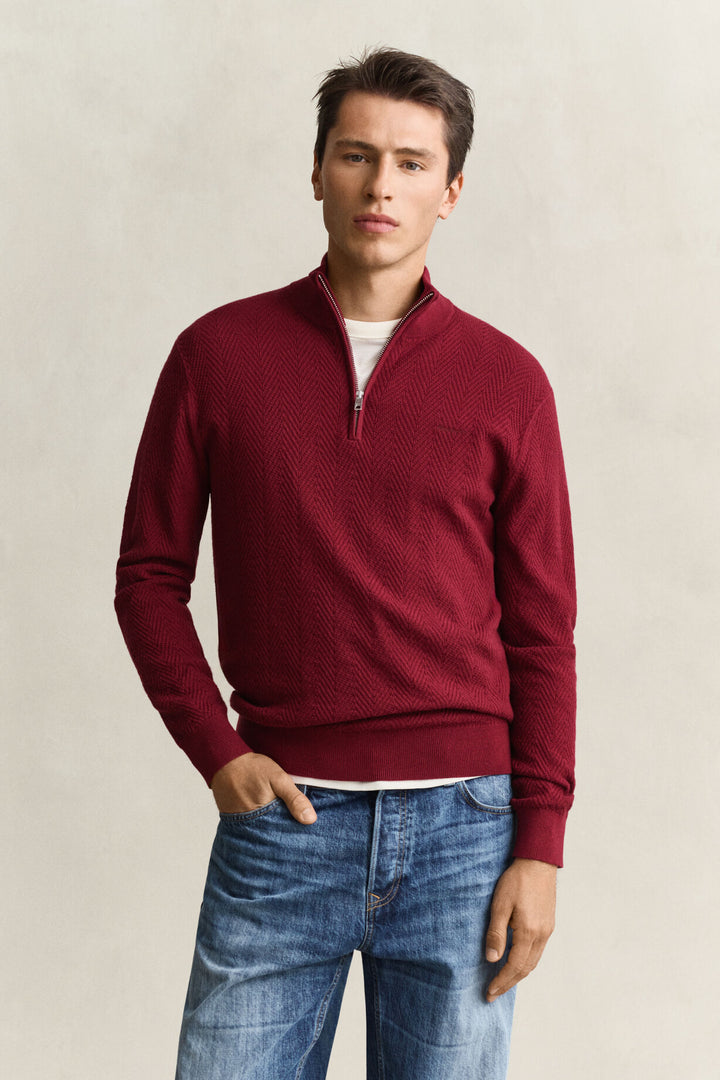 GANT Herringbone Half-Zip Sweater/Pulover 8050333