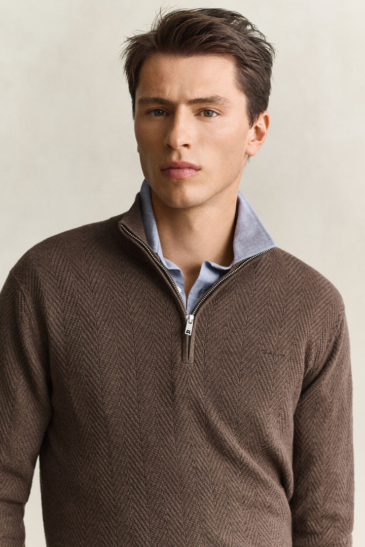 GANT Herringbone Half-Zip Sweater/Pulover 8050333