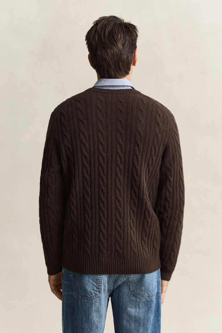 GANT Lambswool Cable Knit Crew Neck Sweater/Pulover 8050324