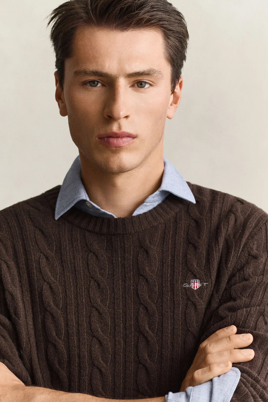GANT Lambswool Cable Knit Crew Neck Sweater/Pulover 8050324