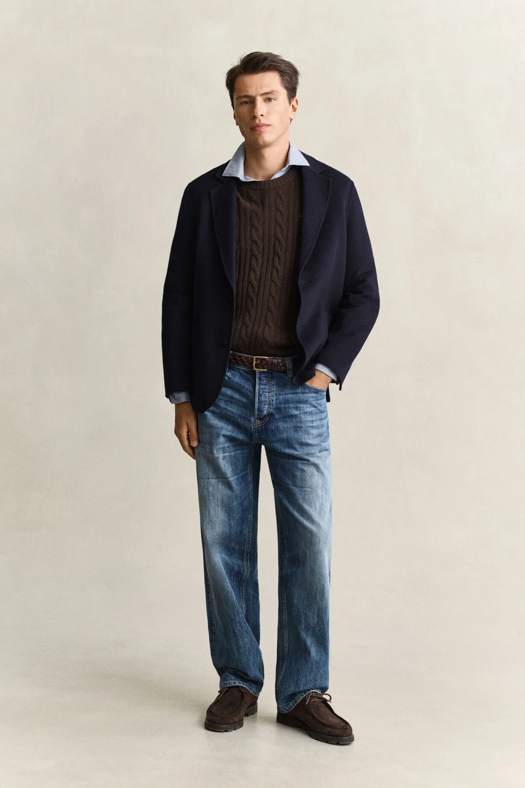 GANT Lambswool Cable Knit Crew Neck Sweater/Pulover 8050324