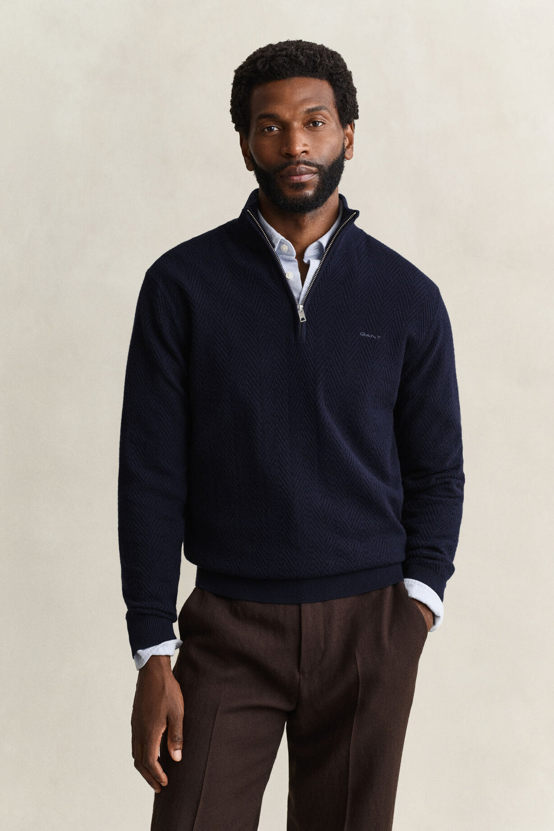 GANT Herringbone Half-Zip Sweater/Pulover 8050333