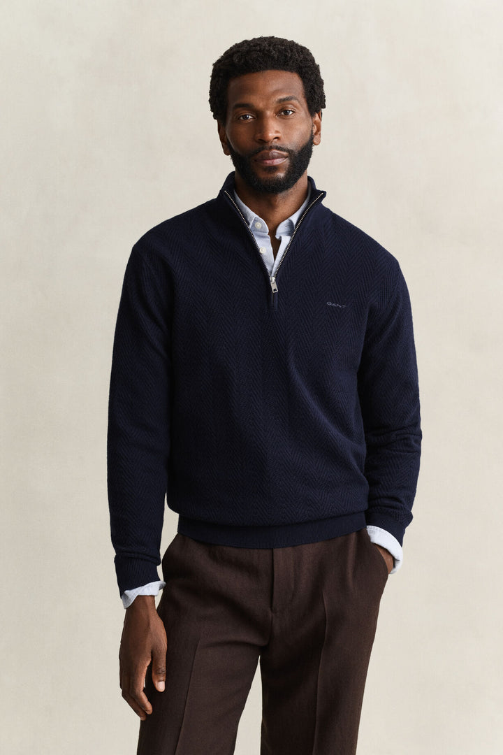 GANT Herringbone Half-Zip Sweater/Pulover 8050333