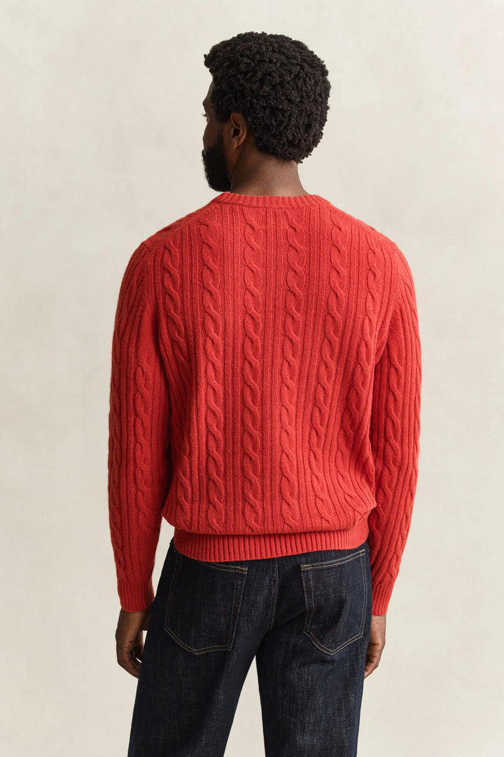GANT Lambswool Cable Knit Crew Neck Sweater/Pulover 8050324