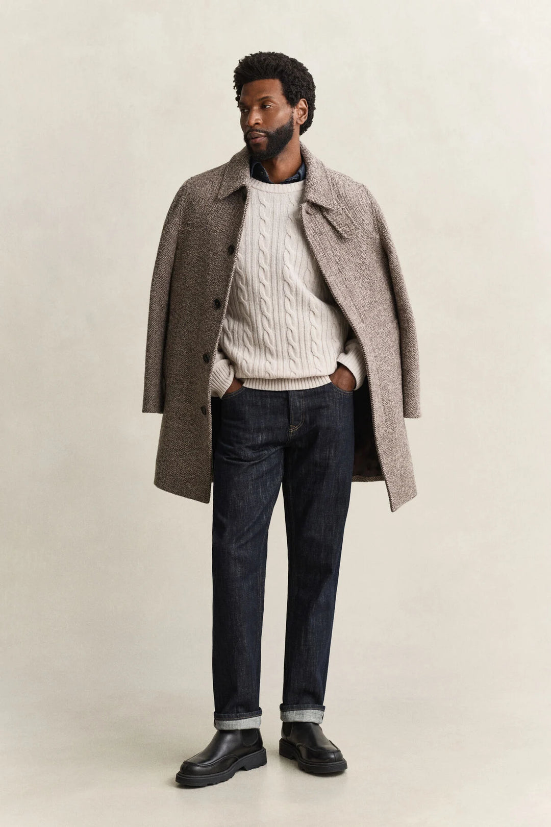 GANT Lambswool Cable Knit Crew Neck Sweater/Pulover 8050324