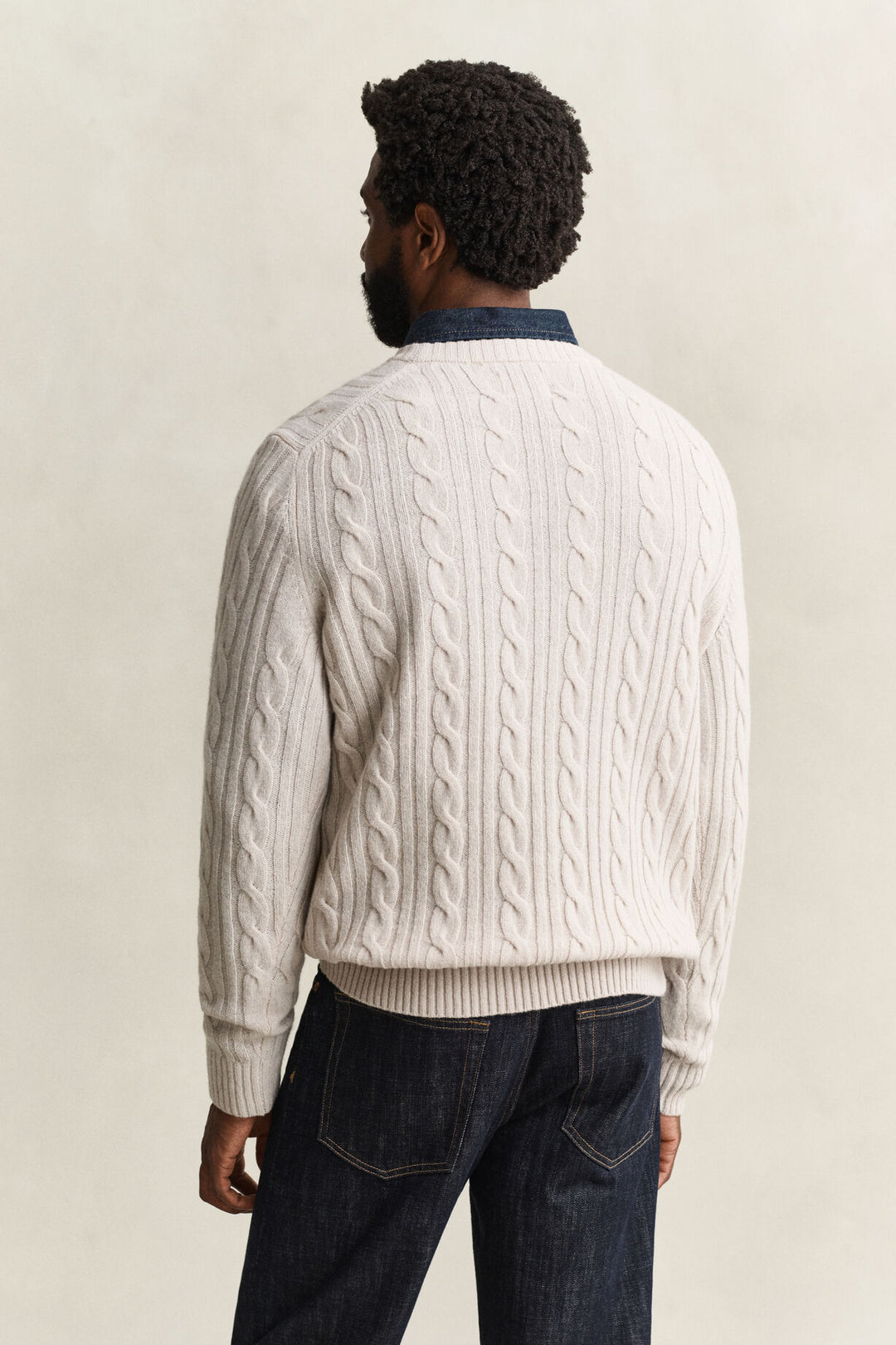 GANT Lambswool Cable Knit Crew Neck Sweater/Pulover 8050324