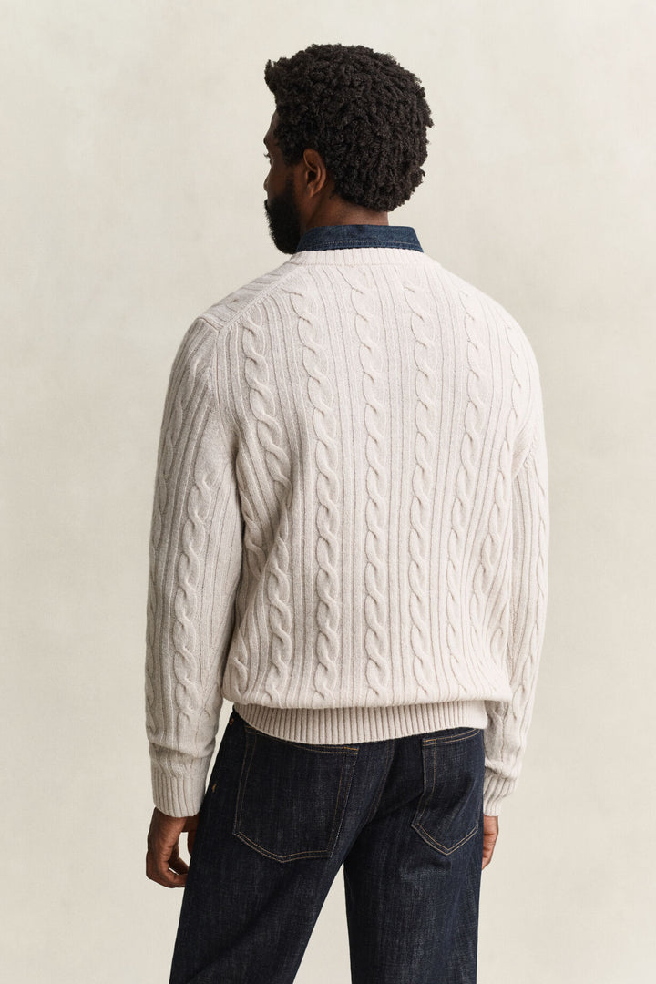 GANT Lambswool Cable Knit Crew Neck Sweater/Pulover 8050324