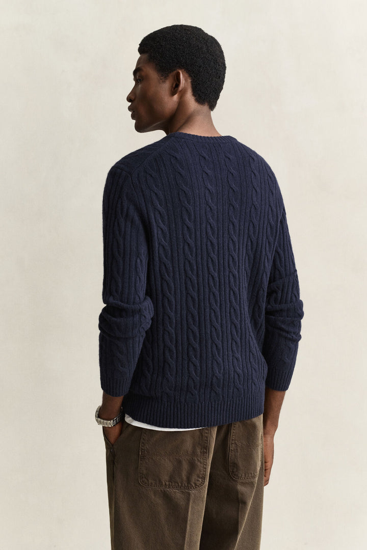 GANT Lambswool Cable Knit Crew Neck Sweater/Pulover 8050324