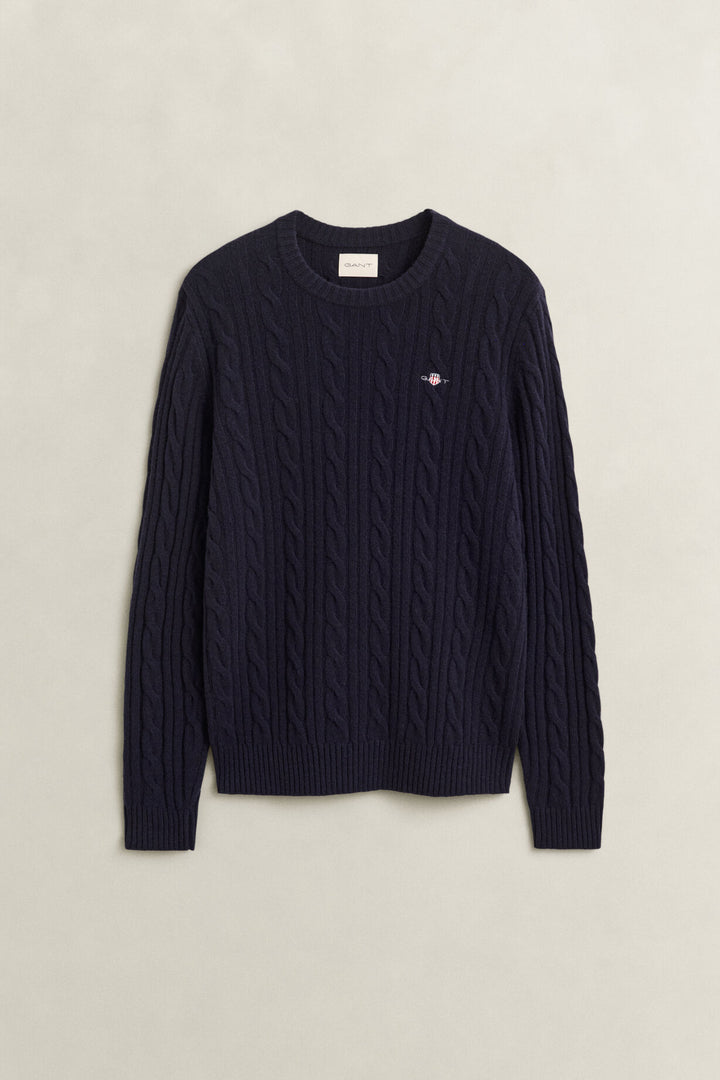 GANT Lambswool Cable Knit Crew Neck Sweater/Pulover 8050324
