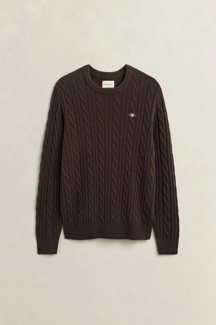 GANT Lambswool Cable Knit Crew Neck Sweater/Pulover 8050324