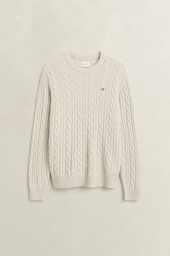 GANT Lambswool Cable Knit Crew Neck Sweater/Pulover 8050324