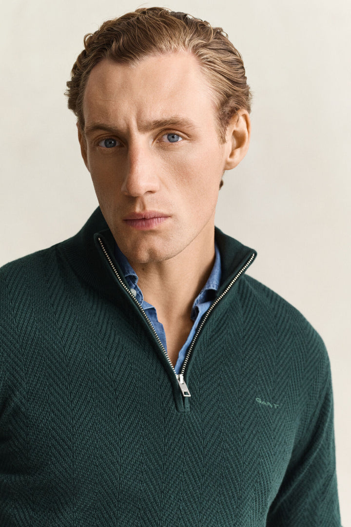 GANT Herringbone Half-Zip Sweater/Pulover 8050333