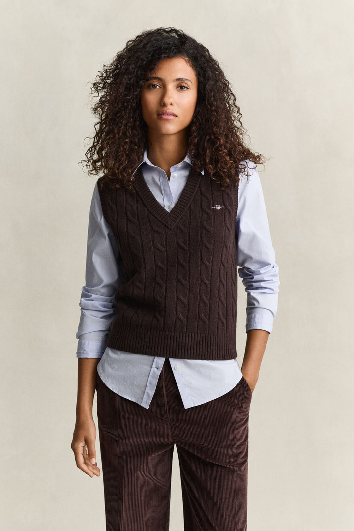 GANT Lambswool Cable Knit Vest/Pulover 4802303