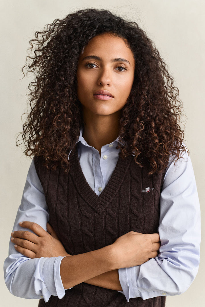 GANT Lambswool Cable Knit Vest/Pulover 4802303