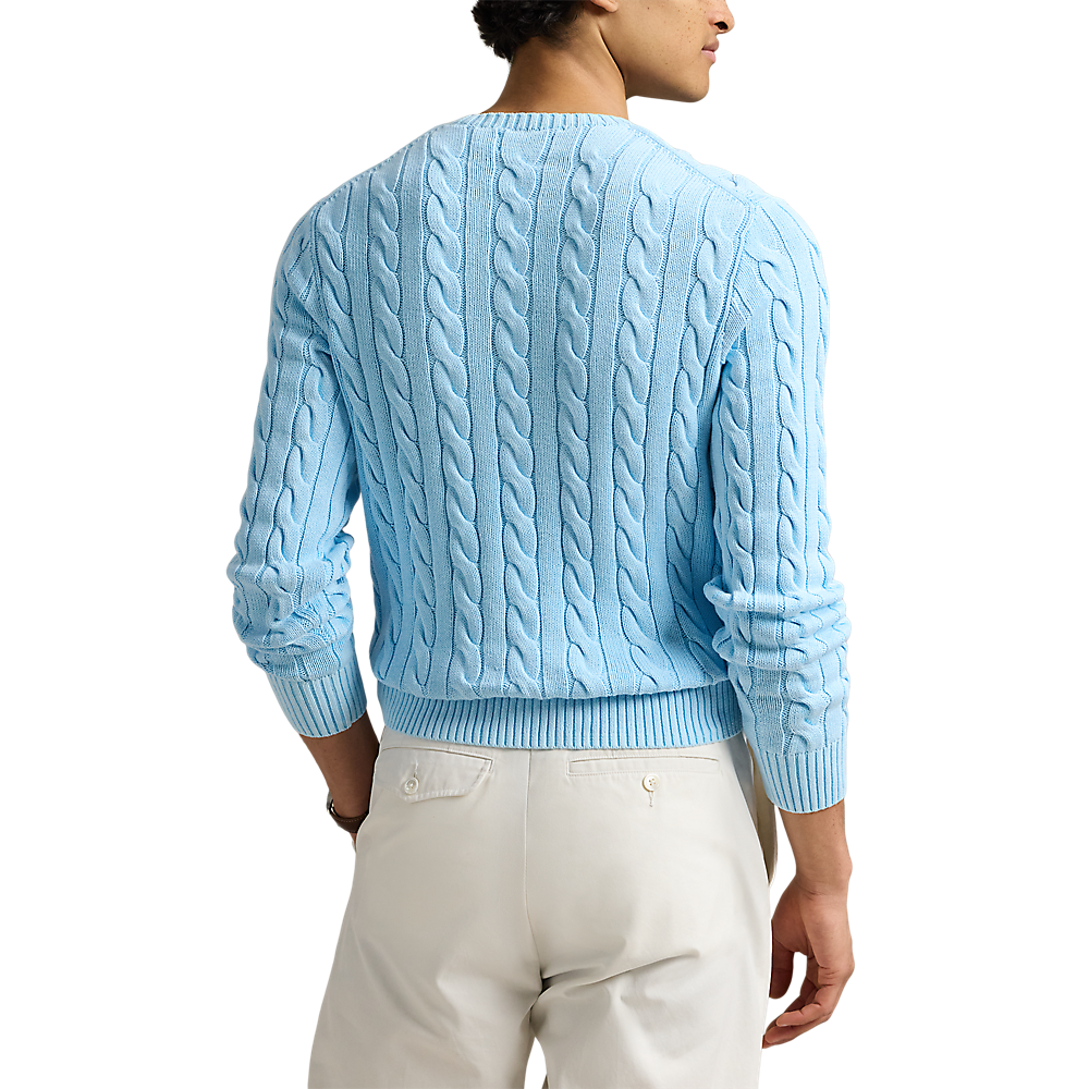 PRL Cable-Knit Mineral-Dyed Cotton Jumper/Pulover 710965867005