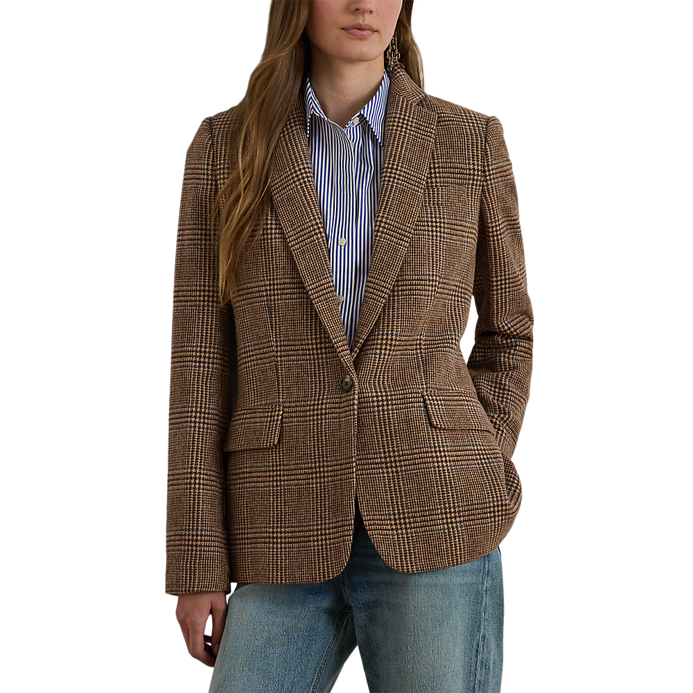 LRL Glen Plaid Wool-Blend Twill Blazer /Sako 200979814001