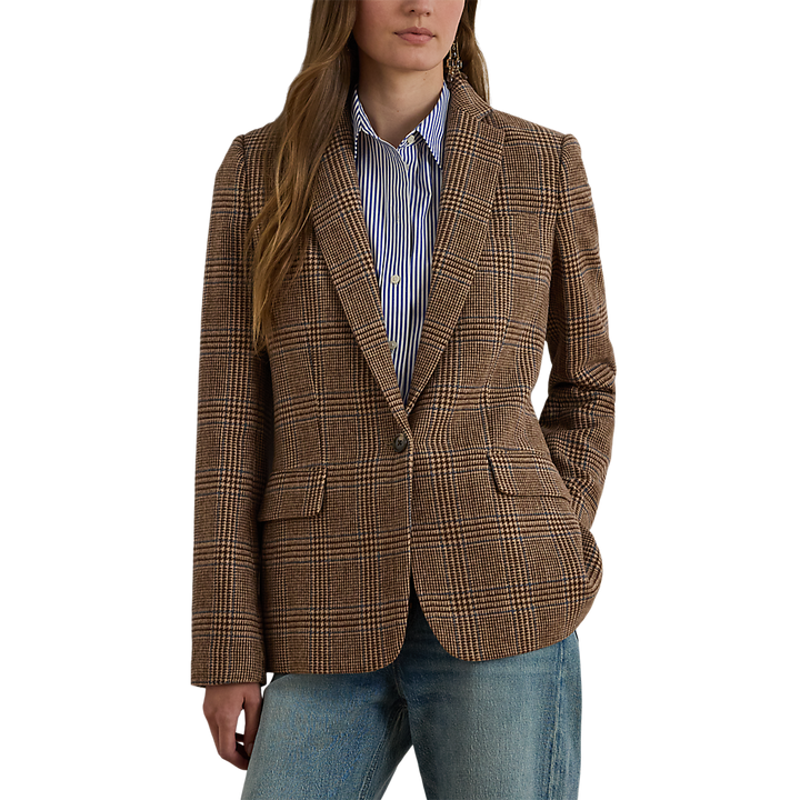 LRL Glen Plaid Wool-Blend Twill Blazer /Sako 200979814001