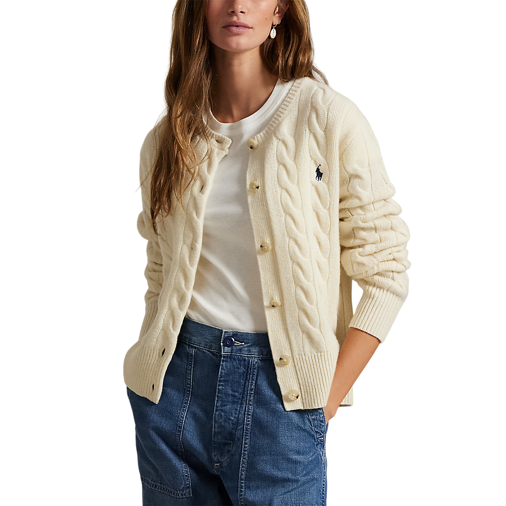 PRL Cable-Knit Wool-Cashmere Cardigan/Pulover 211972104002