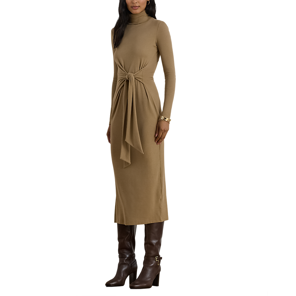 LRL Tie-Front Roll Neck Dress/Haljina 200980028003