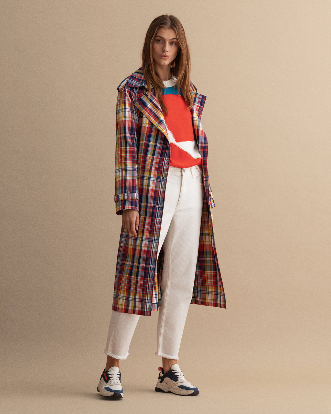 GANT Straight Cropped Ecru/Hlače 4100125