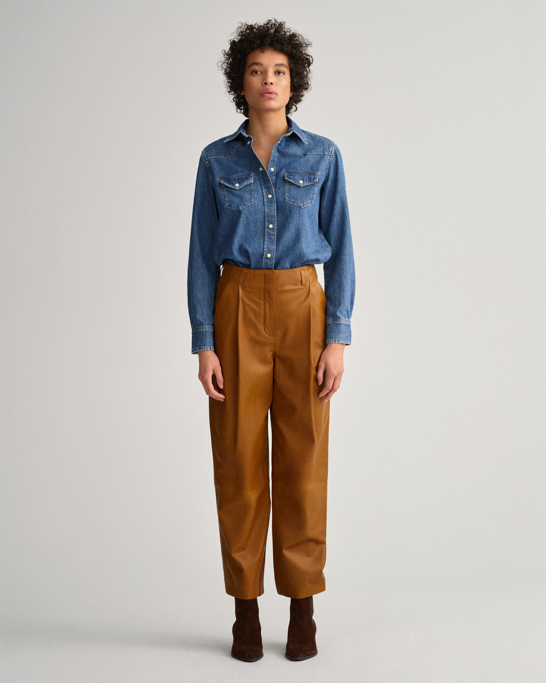 GANT Pleated Leather Pants/Hlače 4150230