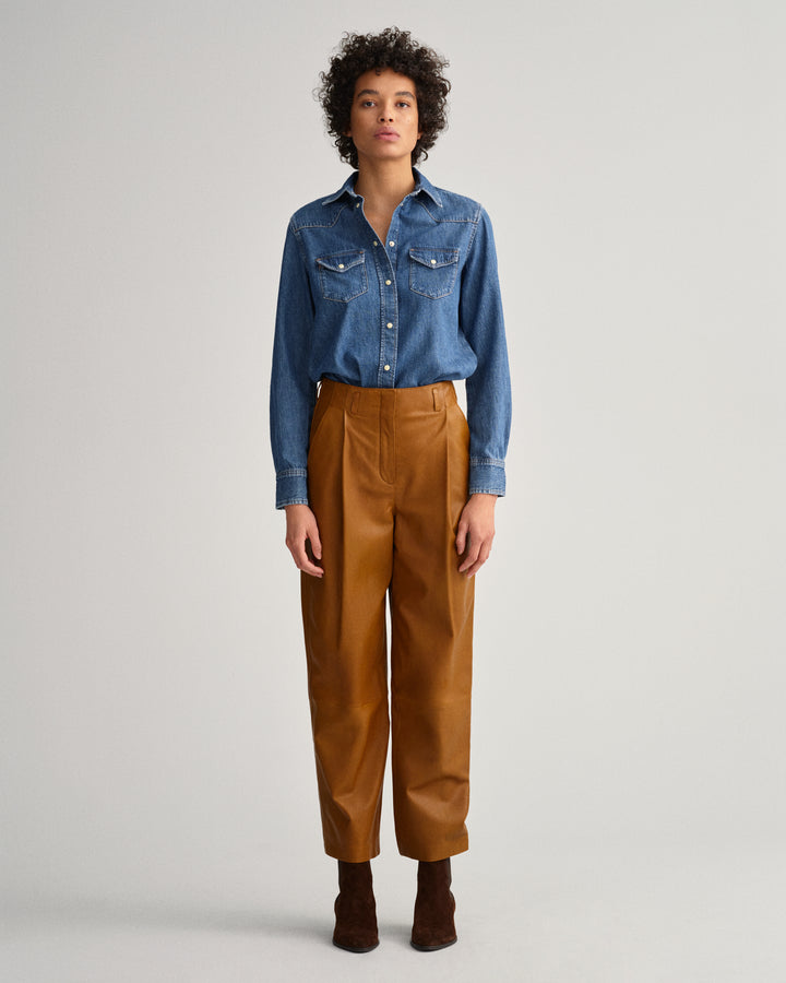 GANT Pleated Leather Pants/Hlače 4150230