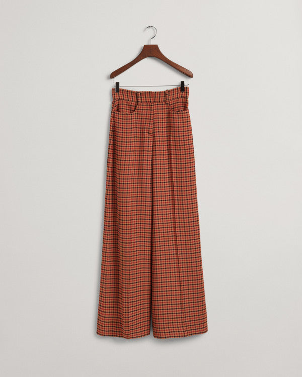 GANT High-Waisted Wide Check Pants/Hlače 4150240