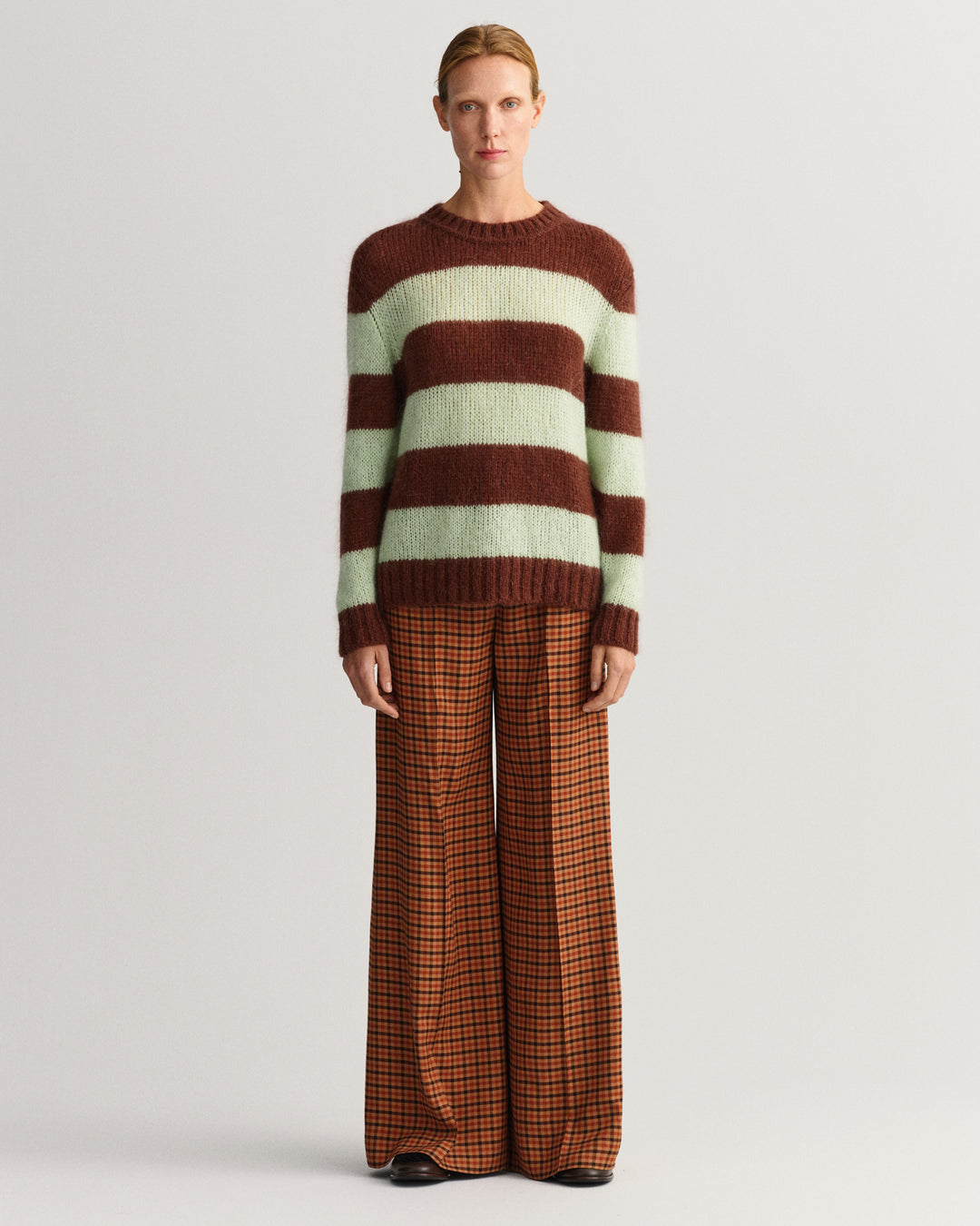 GANT High-Waisted Wide Check Pants/Hlače 4150240