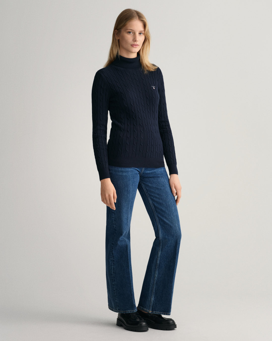 GANT Stretch Cotton Cable Turtle Neck/Pulover 4800059