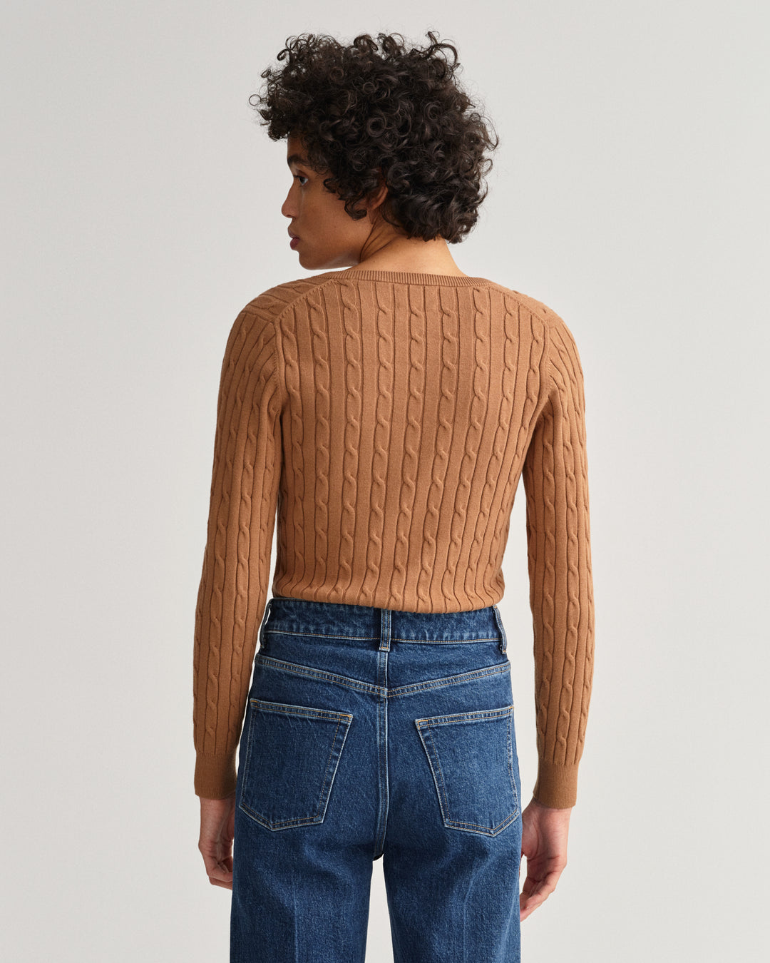 GANT Stretch Cotton Cable V-Neck Sweater/Pulover 480022