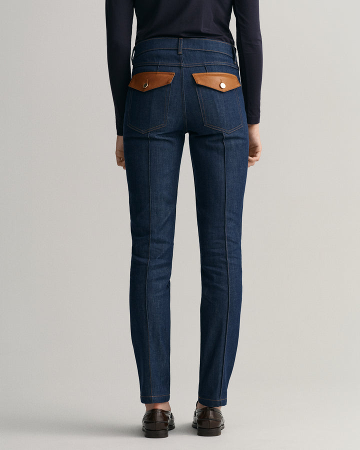 GANT Slim Leather Detail Jeans/ Traperice 4100177