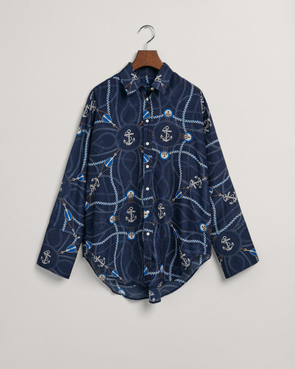 GANT Relaxed Fit Sailing Print Cotton Silk Blouse/Košulja 4300154