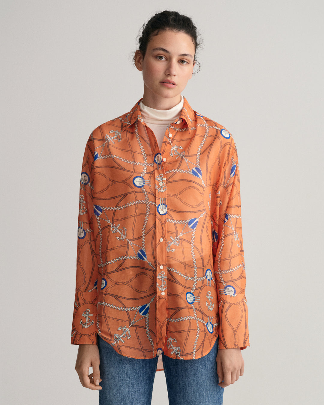 GANT Relaxed Fit Sailing Print Cotton Silk Blouse/Košulja 4300154