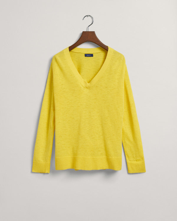 GANT Linen Blend V-Neck Sweater/Pulover 4805191