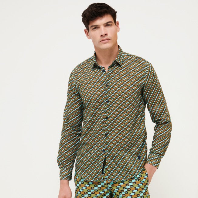 Vilebrequin Unisex Cotton Voile Summer Shirt Smoked Fish /Košulja CCAC1V10