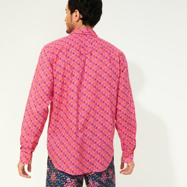 Vilebrequin Cotton Voile Summer Shirt Micro Ronde Des Tortues/Košulja CCAC2V01