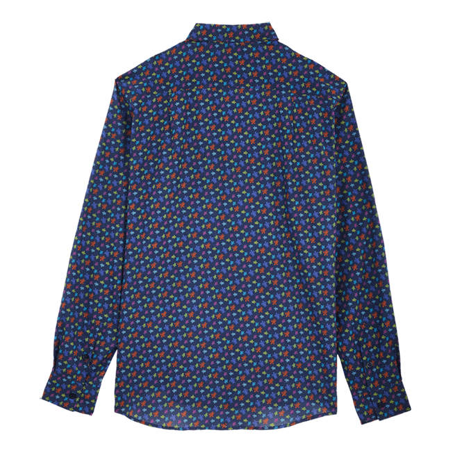 Vilebrequin Cotton Voile Summer Shirt Micro Ronde Des Tortues/Košulja CCAC2V01
