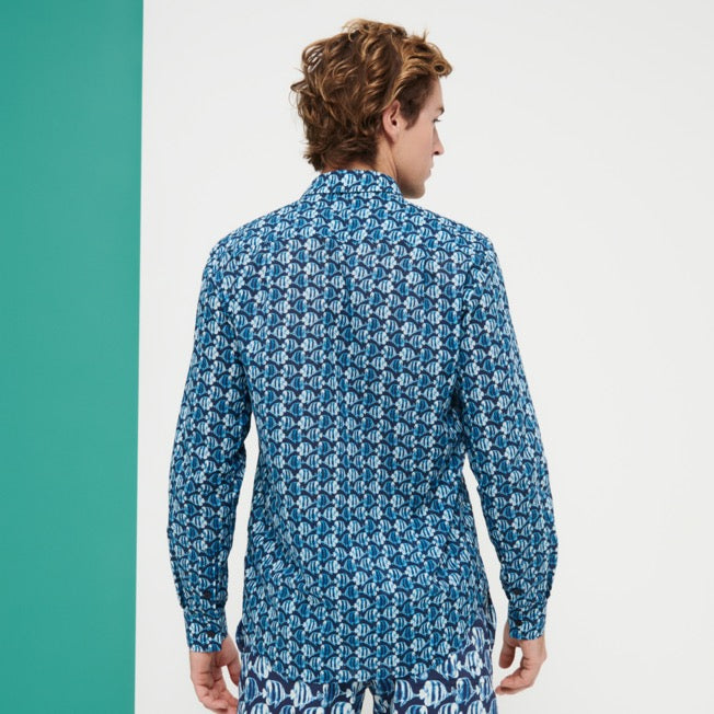 VILEBREQUIN Unisex Cotton Voile Summer Shirt Batik Fishes/Košulja CCAH2V30