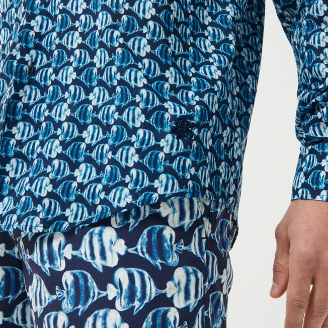 VILEBREQUIN Unisex Cotton Voile Summer Shirt Batik Fishes/Košulja CCAH2V30