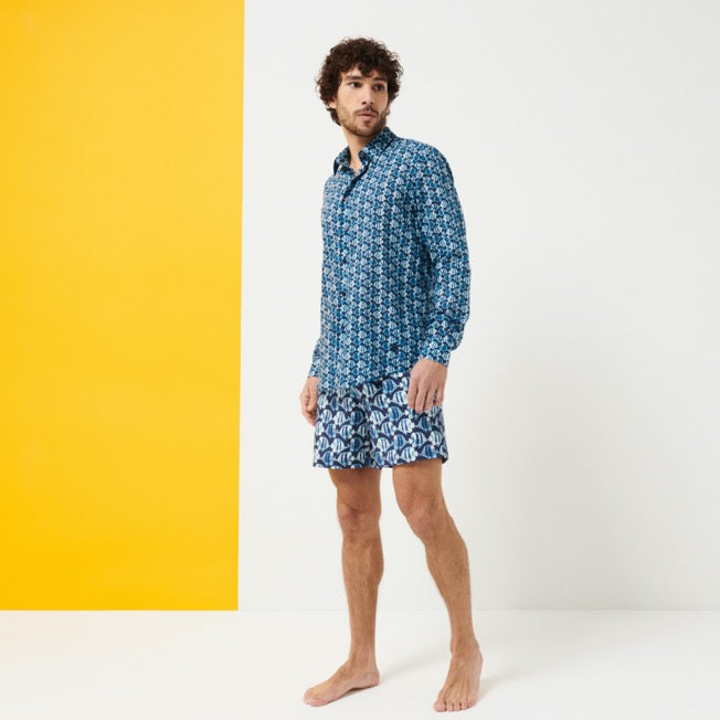 VILEBREQUIN Unisex Cotton Voile Summer Shirt Batik Fishes/Košulja CCAH2V30