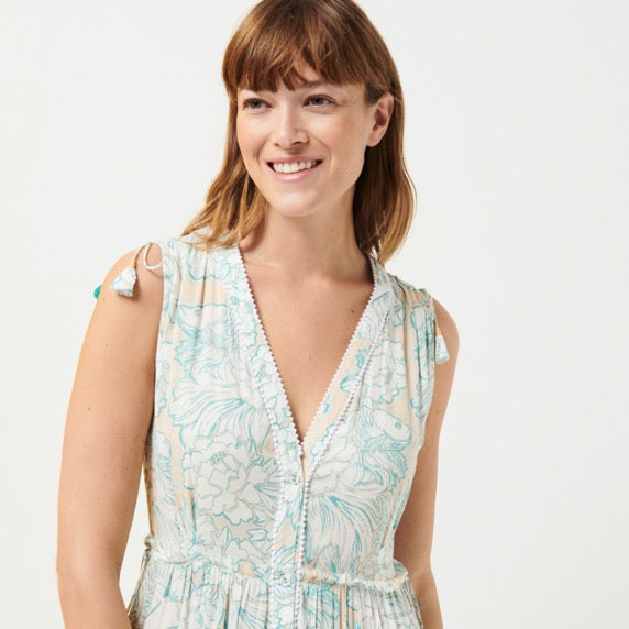 VILEBREQUIN Maxi Dress Hidden Fishes - Vilebrequin x Poupette St Barth IVYU2X05/Haljina