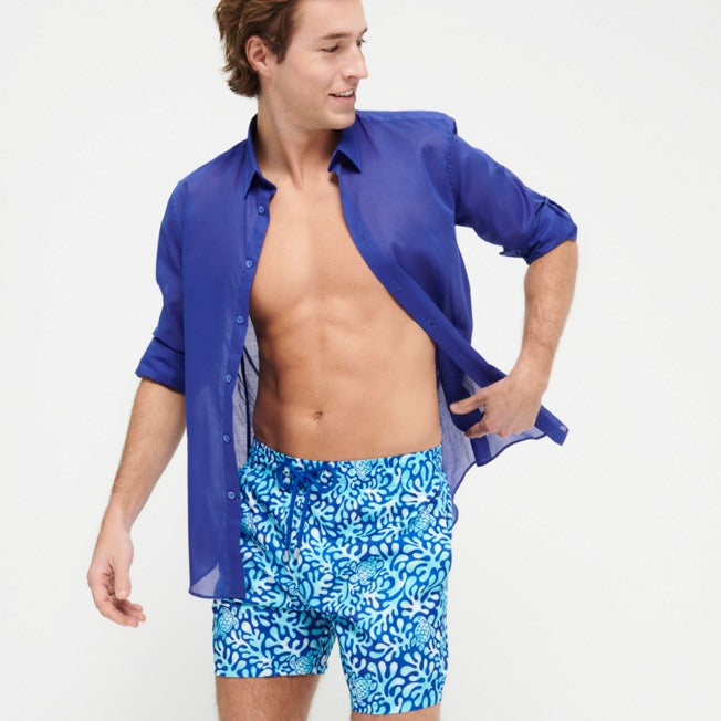 Vilebrequin Swimwear Ultra-light and packable Turtles Splash /Kupaće MAHC!J00