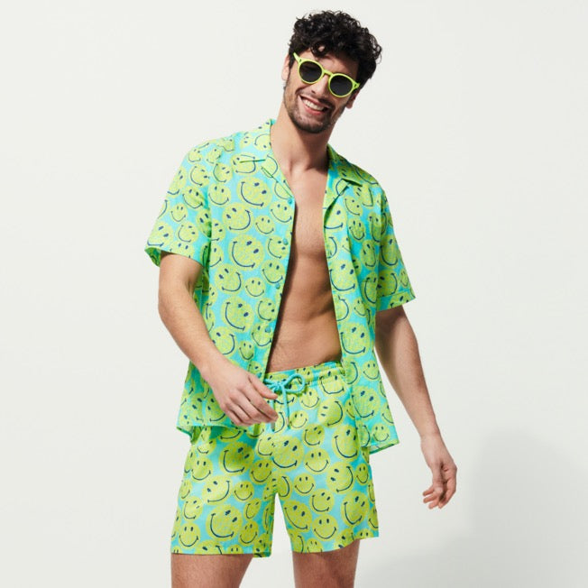 Vilebrequin Men Swimwear Ultra-light and packable Turtles Smiley - Vilebrequin x Smiley®/ Kupaće MAHZ2J86