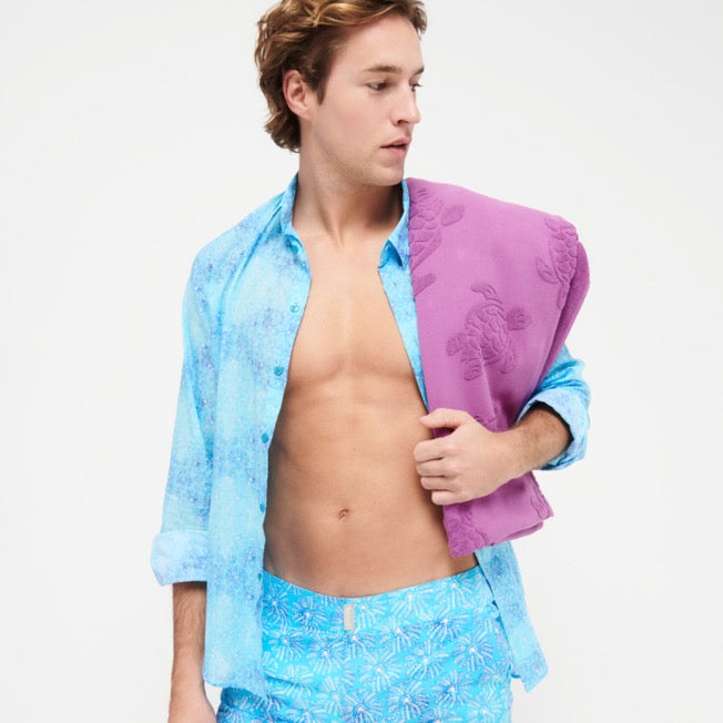 Vilebrequin Beach Fouta in Organic Cotton Turtles Jacquard/ Ručnik STHU1201